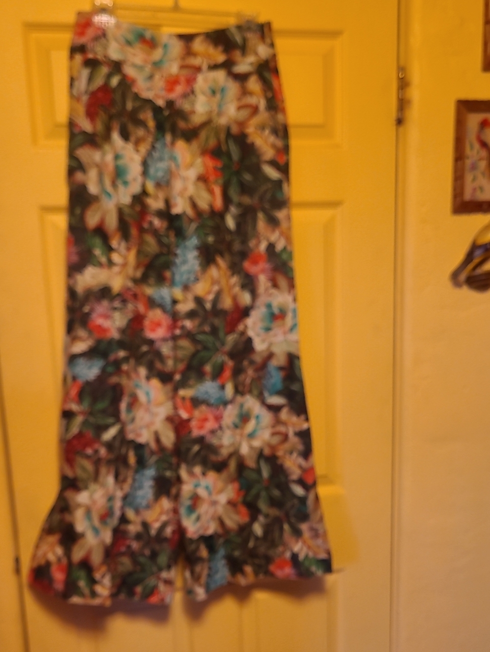 Farm Rio Floral Wide Leg 100% Linen Multicolor Pants